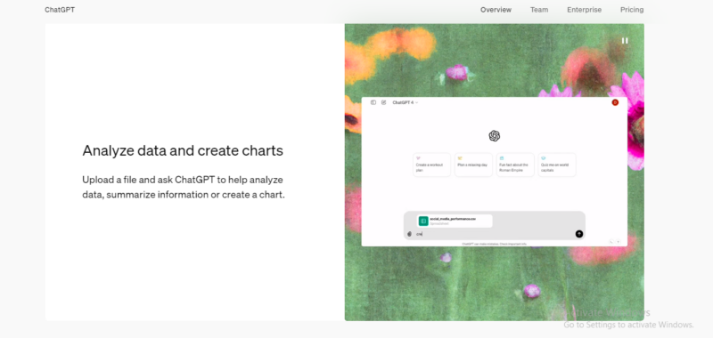 Chatgpt Analyze data and create charts 