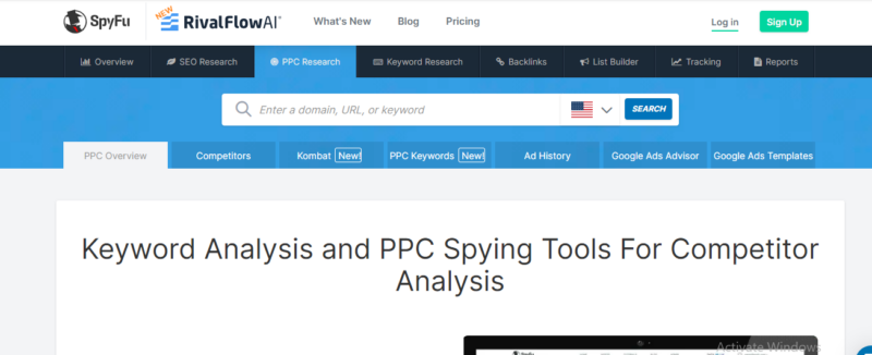 Keyord Research and PPC Spying Tool