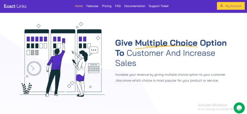 Multiple choice options to increse sales