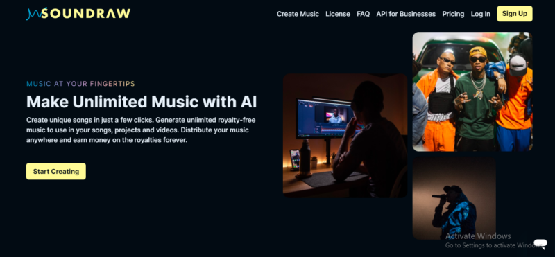 SoundRaw Make unlimited Music with AI