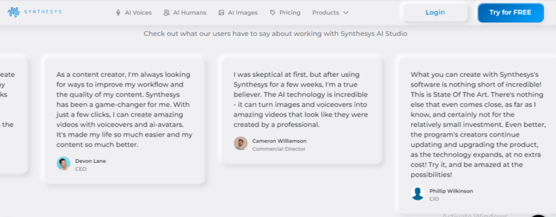 Synthesys Visual Reviews