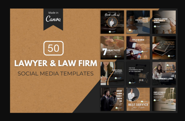 50 Premium Lawyer Canva Template pro