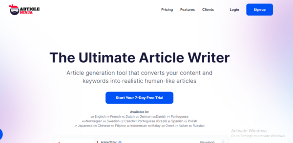 ARTICLE NINJA pro