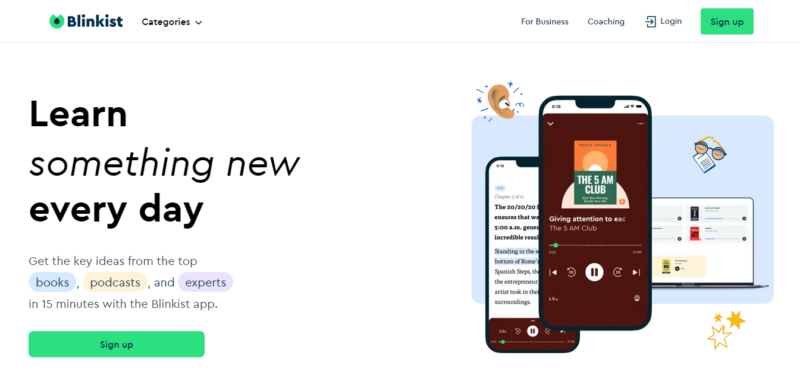Blinkist Homepage