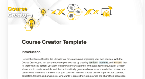 Course creator template