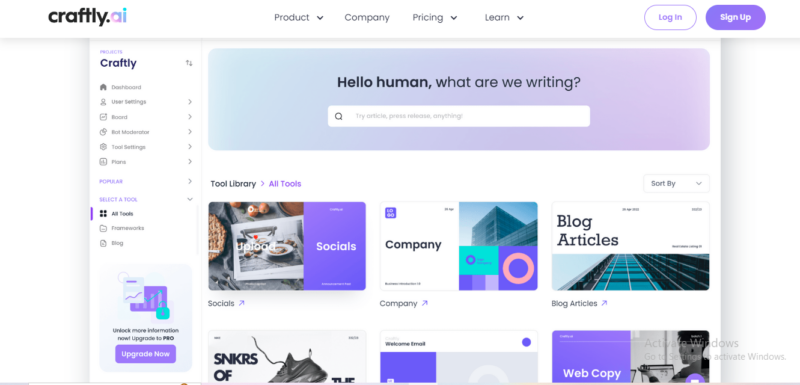 Craftly.ai Homepage