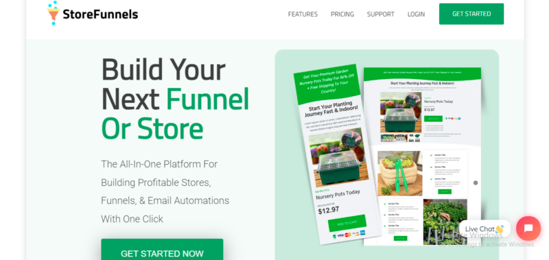 StoreFunnels Homepage