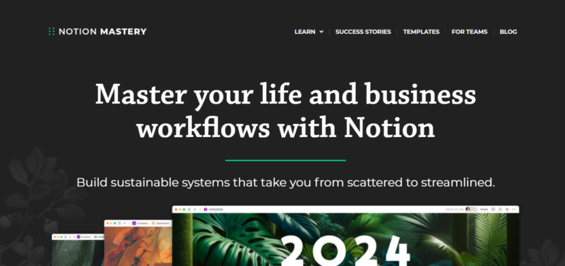 The Notion Mastery Homepage