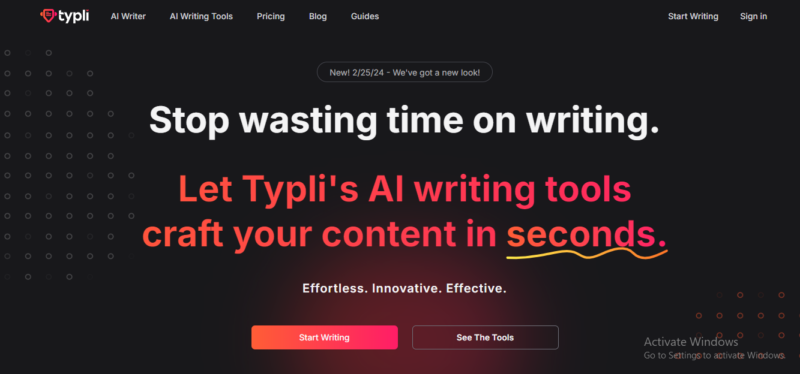 Typli.ai Homepage