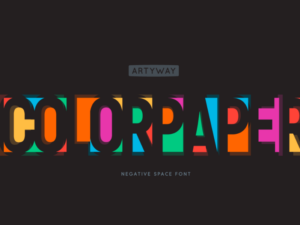 Negative Space Alphabet Color Cutting Paper Font Pro